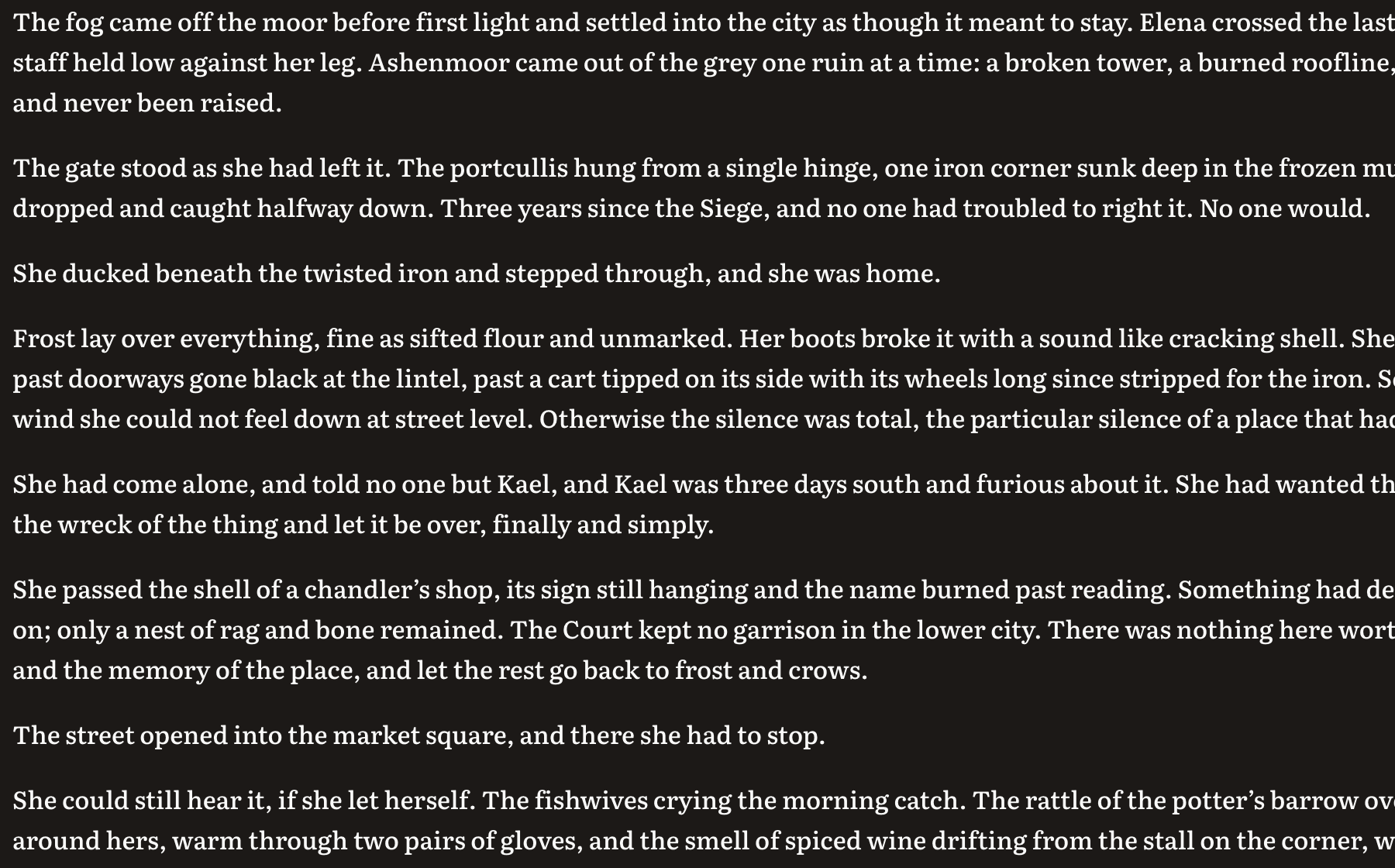 Manuscript prose in the editor: the opening of The Ashenmoor Saga